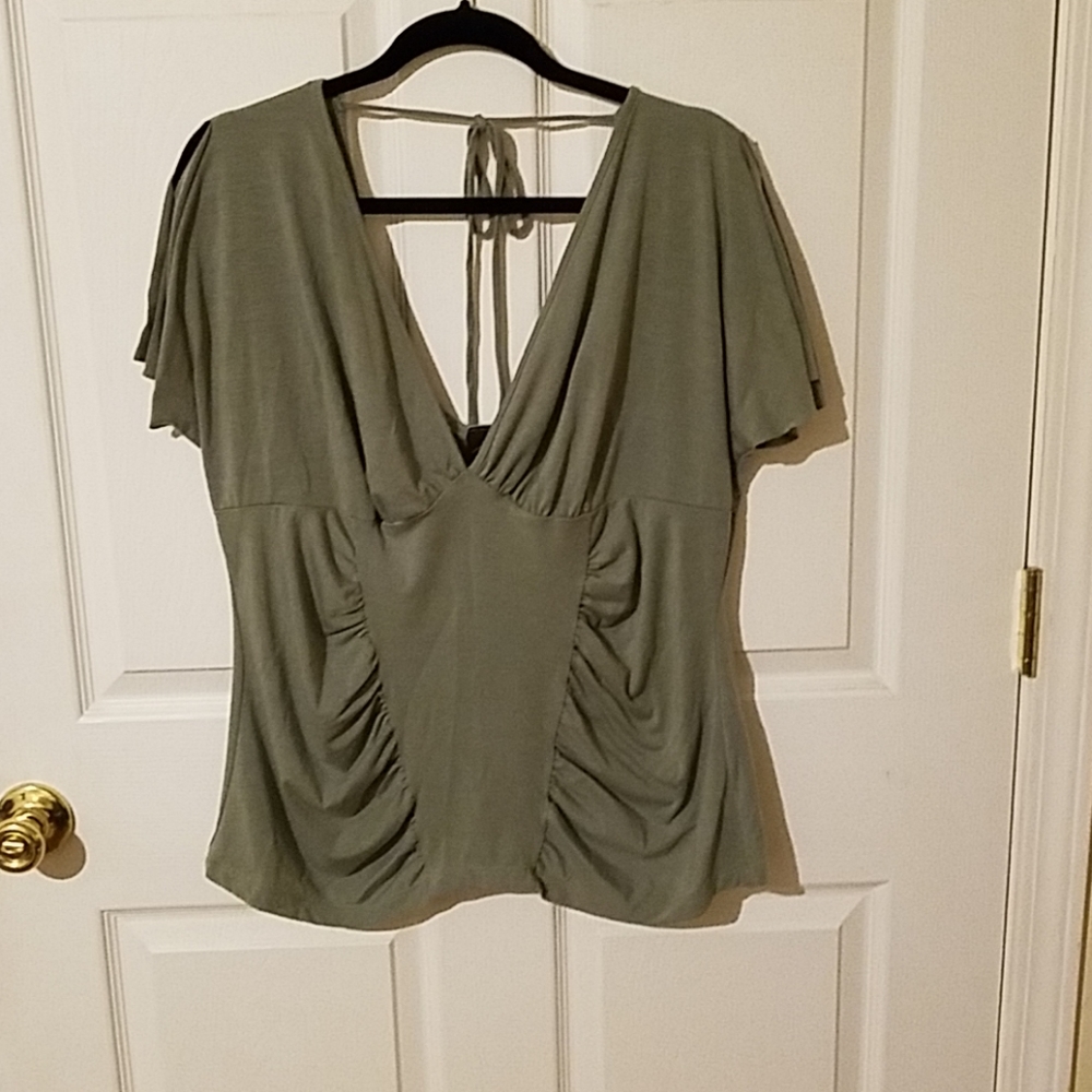 Torrid olive green blouse